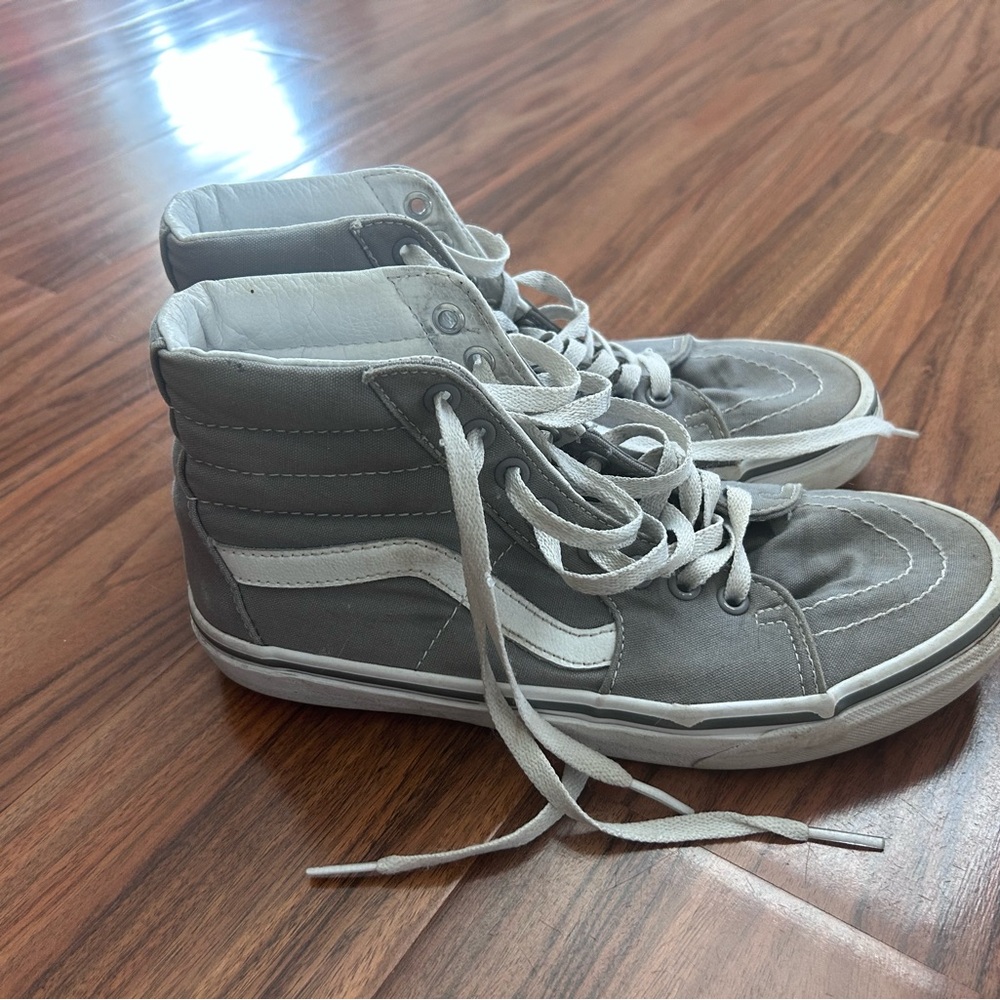 Vans Gray High-Top Sneakers Canvas Suede